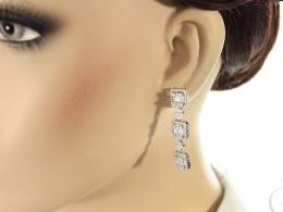 kolczyki srebrne wiszące cyrkonie sztyft srebro realne zdjęcia na modelce uchu kolczyki srebrne na prezent dla żony dziewczyny urodziny imieniny rocznicę pakowanie na prezent
