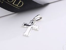 krzyżyk krzyż srebrny diamentowany na łańcuszek na prezent pamiątkę komunię chrzest srebrne dewocjonalia realne zdjęcia