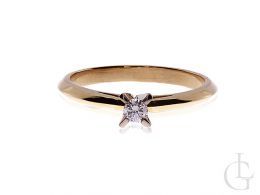 złoty pierścionek zaręczynowy klasyczny złoto żółte i białe próba 0.585 cyrkonia pierścionki zaręczynowe klasyczne