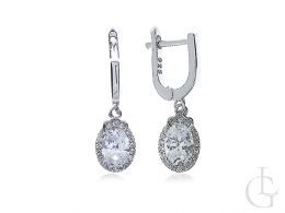 biżuteria srebrna ślubna i wieczorowa komplet biżuterii kolczyki i wisiorek na łańcuszek