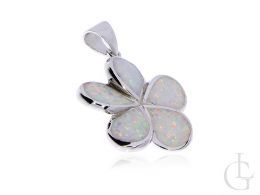 srebrny wisiorek z opalem kwiatek opal naturalny tęczowy srebro 0.925