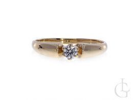 złoty pierścionek zaręczynowy klasyczny złoto żółte próba 0.585 cyrkonia pierścionki zaręczynowe klasyczne