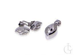 komplet biżuterii srebrnej kolczyki wiszące cyrkonie wisiorek na łańcuszek srebro 0.925