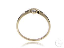 pierścionek zaręczynowy z brylantem złoty żółte złoto próba 0.585 zaręczyny pierścionki złote brylant klasyczne pierścionki zaręczynowe