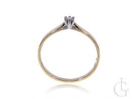 pierścionek zaręczynowy klasyczny z brylantem diamentem złoty żółte złoto próba 0.585 zaręczyny pierścionki złote brylant diament klasyczne pierścionki zaręczynowe