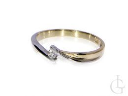 pierścionek zaręczynowy klasyczny brylant brylanty diament diamenty złoto białe złoto żółte 14K 0.585