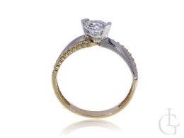 pierścionek zaręczynowy złoty żółte złoto białe złoto próba 0.585 zaręczyny pierścionki złote cyrkonia cyrkonie klasyczne pierścionki zaręczynowe