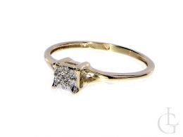 pierścionek zaręczynowy złoty z brylantem diamentem żółte złoto próba 0.585 zaręczyny pierścionki złote brylant diament klasyczne pierścionki zaręczynowe