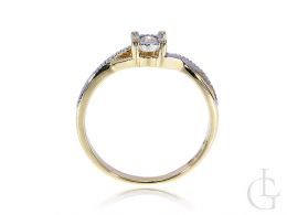 złoty pierścionek zaręczynowy z brylantami klasyczny złoto żółte próba 0.585 pierścionki zaręczynowe klasyczne