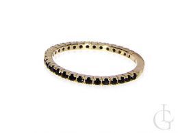 pierścionek złoty obrączka cyrkonie czarne złoto żółte 14K próba 0.585 nowe wzory
