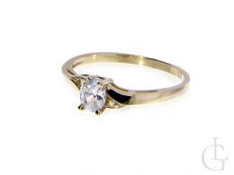 pierścionek zaręczynowy złoty żółte złoto próba 0.585 zaręczyny pierścionki złote cyrkonia cyrkonie klasyczne pierścionki zaręczynowe