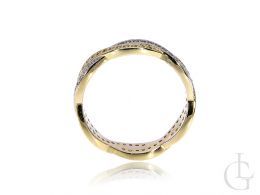 obrączka złota pierścionek cyrkonie złoto żółte14K 0.585 szeroka szyna