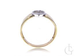 złoty pierścionek zaręczynowy z brylantami w sercu złoto żółte 0.585