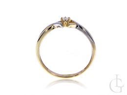 pierścionek złoty zaręczynowy z brylantem złoto żółte 0.585