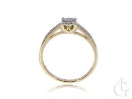 pierścionek złoty zaręczynowy z brylantami złoto żółte 0.585 14K