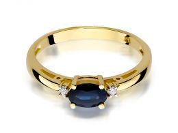 złoty pierścionek z szafirem i brylantami diamentami szafir diamenty brylanty realne zdjęcia pierścionków na palcu pierścionki z szafirami