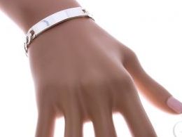 bransoletka srebrna pancerka męska prezent dziewczyny żony chłopaka męża na ręce dłoni realne zdjęcie