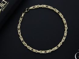 Piękna złota bransoleta pr.0,585 splot królewski dla ukochanej na prezent