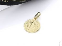 Złoty medalik pr.0,585 ze świętym Benedyktem na prezent