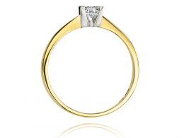 złoty pierścionek zaręczynowy klasyczny z brylantem diamentem złoto żółte próba 0.585 pierścionki zaręczynowe klasyczne