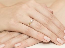 złoty pierścionek zaręczynowy klasyczny złoto żółte próba 0.585 brylant diament  pierścionki zaręczynowe klasyczne