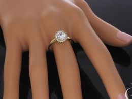 złoty pierścionek zaręczynowy duża korona owalna nowoczesny wzór złoto żółte próba 0.585 cyrkonia pierścionki zaręczynowe klasyczne młodzieżowe nowoczesne na prezent