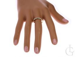 złoty pierścionek obrączka cyrkonie złoto żółte prezent dla dziewczyny żony