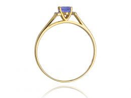 pierścionek złoty zaręczynowy z brylantami i tanzanitem diamentami diamenty brylanty pierścionek na palcu realne zdjęcia pierścionków