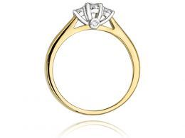 pierścionek zaręczynowy z brylantem diamentem klasyczny wzór brylant diament złoto żółte próba 0.585 14ct