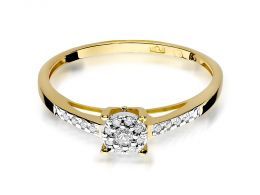 elegancki złoty pierścionek zaręczynowy z białego złota złoto białe z brylantami diamentami zaręczyny pierścionki złote zaręczynowe delikatne zmysłowe na palcu realne zdjęcia
