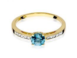 ekskluzywny złoty pierścionek z brylantami z diamentami z topazem topaz brylant diament na palcu na ręce złoto żółte złoto białe pierścionki z brylantami diamentami zaręczynowe