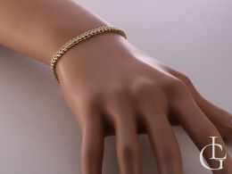 złota bransoletka ekskluzywna na ręce na nadgarstku realne zdjęcie szeroka gruba złoto żółte 0.585 14k