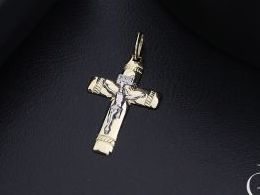 krzyżyk krzyż złoty złoto żółte białe z Panem Jezusem na łańcuszek na prezent pamiątkę komunię chrzest srebrne dewocjonalia realne zdjęcia