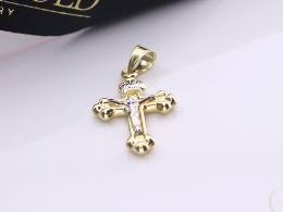 krzyżyk krzyż złoty złoto żółte z Panem Jezusem na łańcuszek na prezent pamiątkę komunię chrzest srebrne dewocjonalia realne zdjęcia