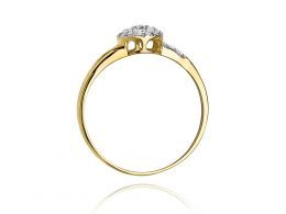 złoty pierścionek zaręczynowy z brylantami złoto klasyczne żółte próba 0.585