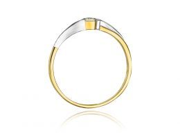pierścionek złoty zaręczynowy z brylantem nowoczesny wzór złoto próba 0.585 14K