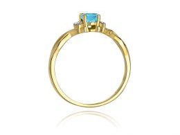 złoty pierścionek zaręczynowy z brylantami i topazem naturalnym złoto próba 0.585 14ct pierścionek na palcu realne zdjęcie zdjęcia prezent na rocznicę dla żony dziewczyny pod choinkę walentynki