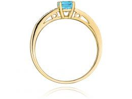 ekskluzywny złoty pierścionek z brylantami z diamentami z topazem topaz brylant diament na palcu na ręce złoto żółte złoto białe pierścionki z brylantami diamentami zaręczynowe