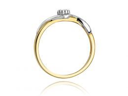złoty pierścionek zaręczynowy korona koło brylanty złoto żółte próba 0.585 14K pierścionek na palcu dłoni realne zdjęcia pierścionki zaręczynowy z brylantami na prezent rocznicę dla dziewczyny żony