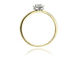 złoty pierścionek zaręczynowy klasyczny złoto żółte próba 0.585 brylant diament pierścionki zaręczynowe klasyczne
