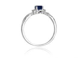złoty pierścionek zaręczynowy z szafirem naturalnym złoto białe próba 0.585 14ct szafir diament pierścionek złoty na prezent rocznicę dla dziewczyny żony