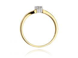 złoty pierścionek zaręczynowy klasyczny brylant