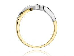 złoty pierścionek zaręczynowy z brylantem złoto żółte 0.585 14ct pierścionek na palcu dłoni realne zdjęcia zdjęcie prezent