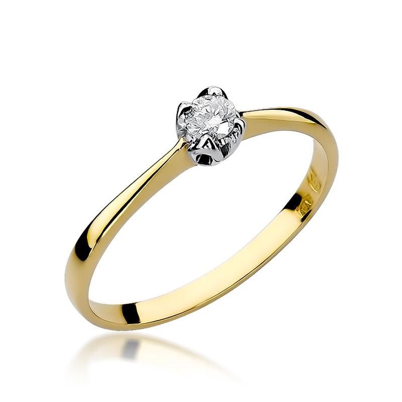 Złoty pierścionek na zaręczyny pr.0,585 z brylantem