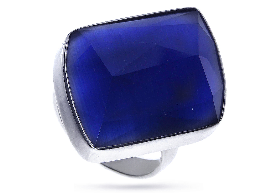 Przepiękny pierścionek ze srebra pr.0,925 z cudownym granatowym kamieniem kobaltem