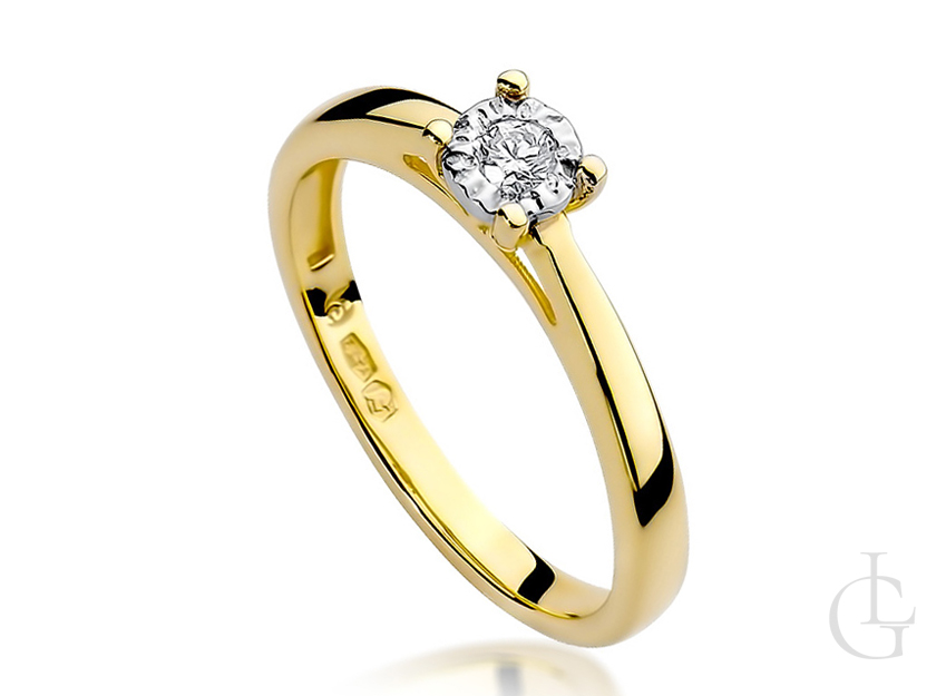 Klasyczny pierścionek zaręczynowy z brylantem
