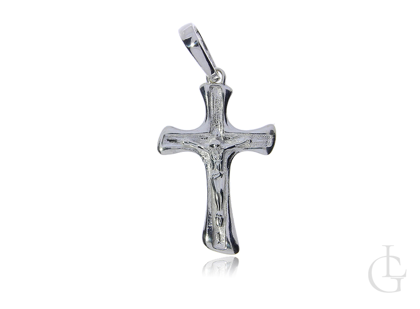 Krzyżyk srebrny pr.0,925 z wizerunkiem ukrzyżowanego Chrystusa na prezent