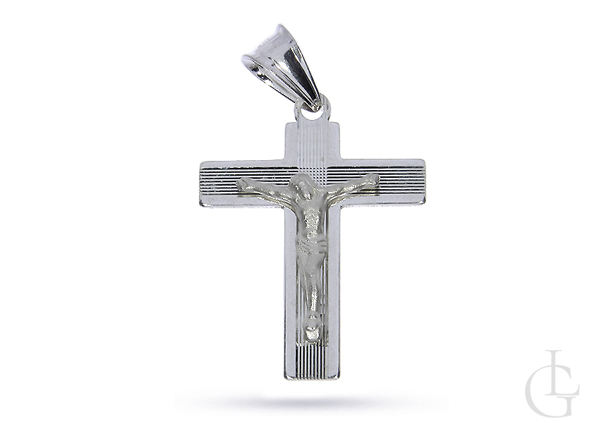 Krzyżyk ze srebra pr.0,925 z wizerunkiem ukrzyżowanego Pana Jezusa