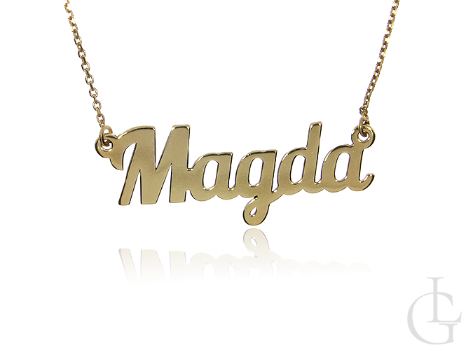 Magda celebrytka naszyjnik łańcuszek z imieniem ze srebra pozłacanego pr.0,925