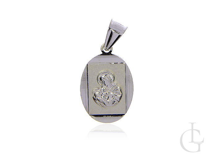Medalik ze srebra pr.0,925 z Matką Bożą karmiącą